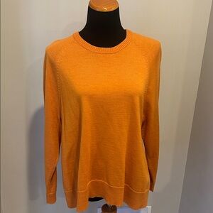 Eileen Fisher Vibrant Orange Crew Neck Sweater